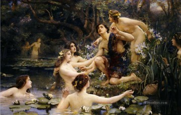 Hylas y las ninfas del agua Henrietta Rae Desnudo clásico Pinturas al óleo
